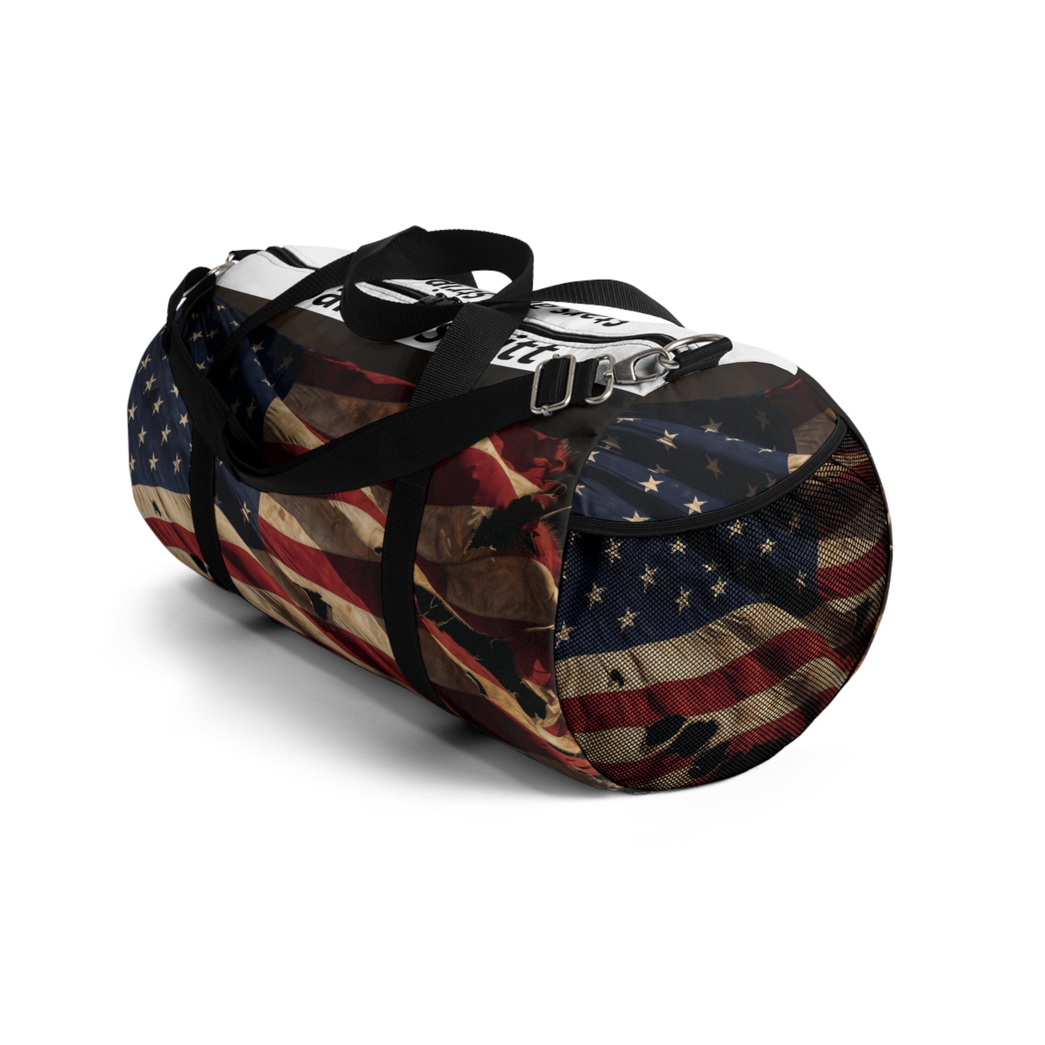 Personalized Patriotic Duffel Bag – Distressed Flag Design