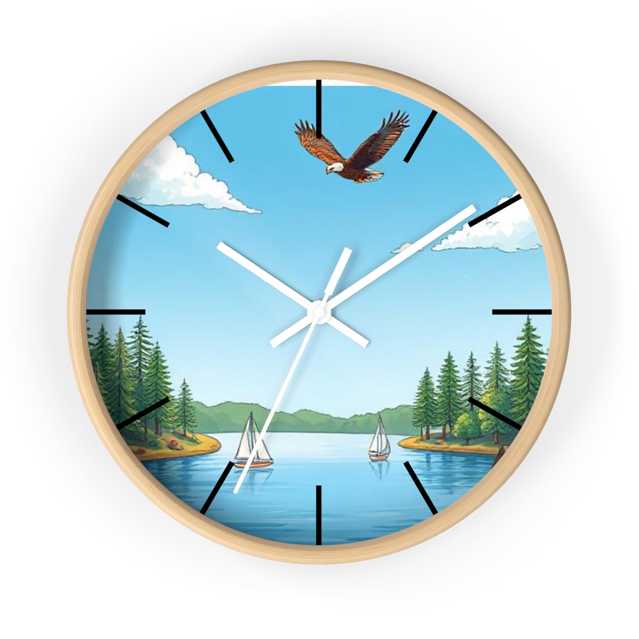 Nature-Inspired Wall Clock, Rustic Home Decor, Lakehouse Aesthetic, Perfect Gift for Bird Lovers, Cabin Decor