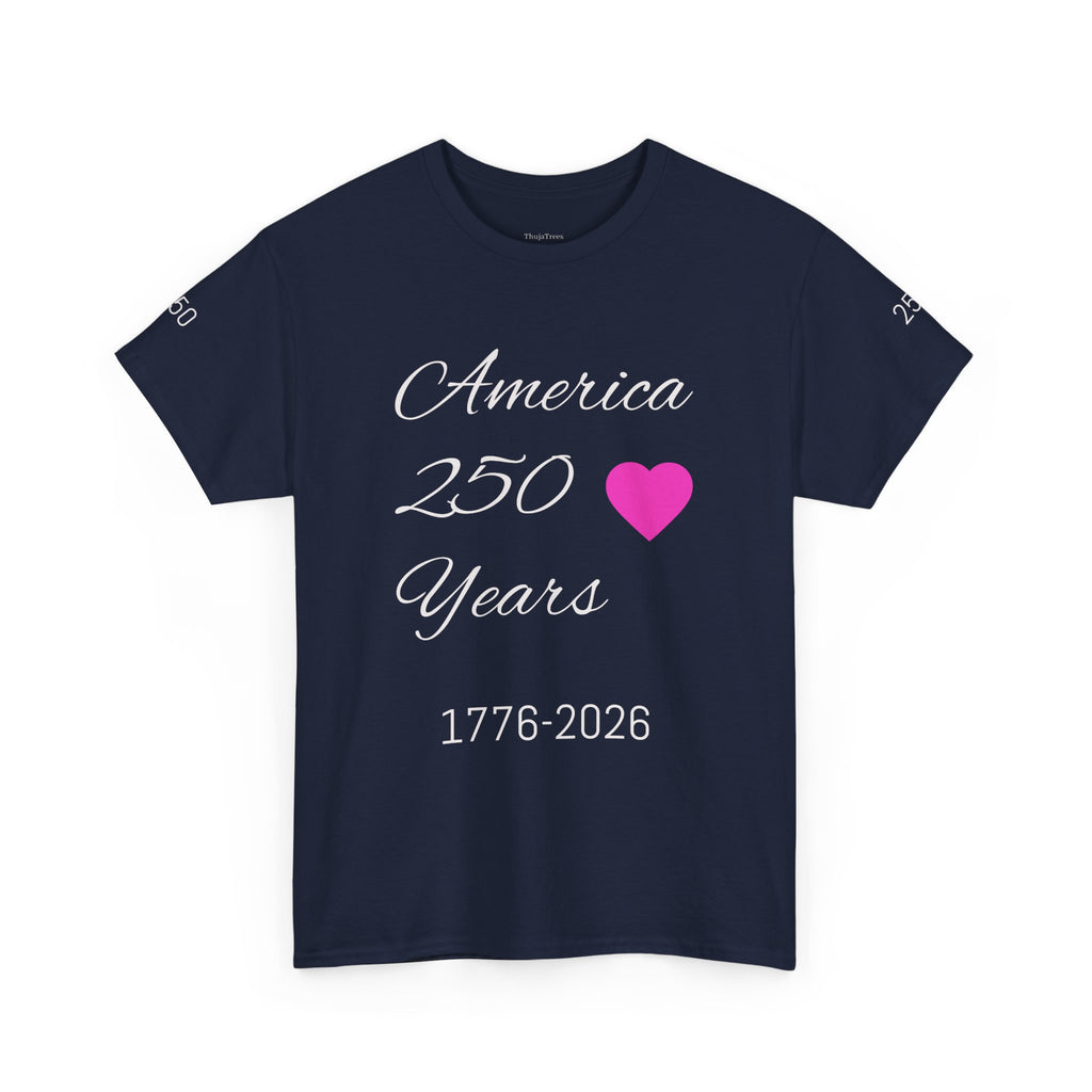 Unisex Heavy Cotton Tee Shirt celebrate America 250 Patriotic apparel