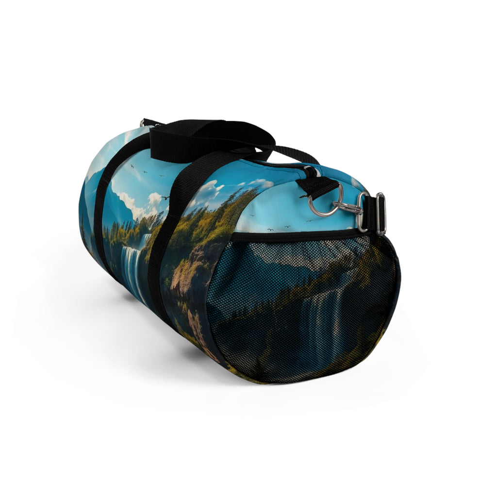 Scenic Waterfall Travel Duffel Bag — Nature Landscape Gym & Weekend Bag