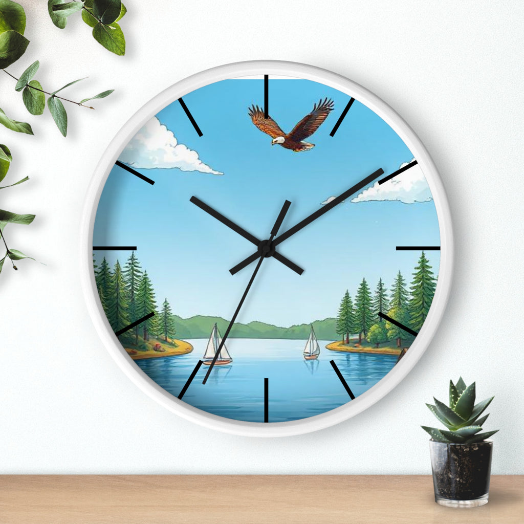 Nature-Inspired Wall Clock, Rustic Home Decor, Lakehouse Aesthetic, Perfect Gift for Bird Lovers, Cabin Decor