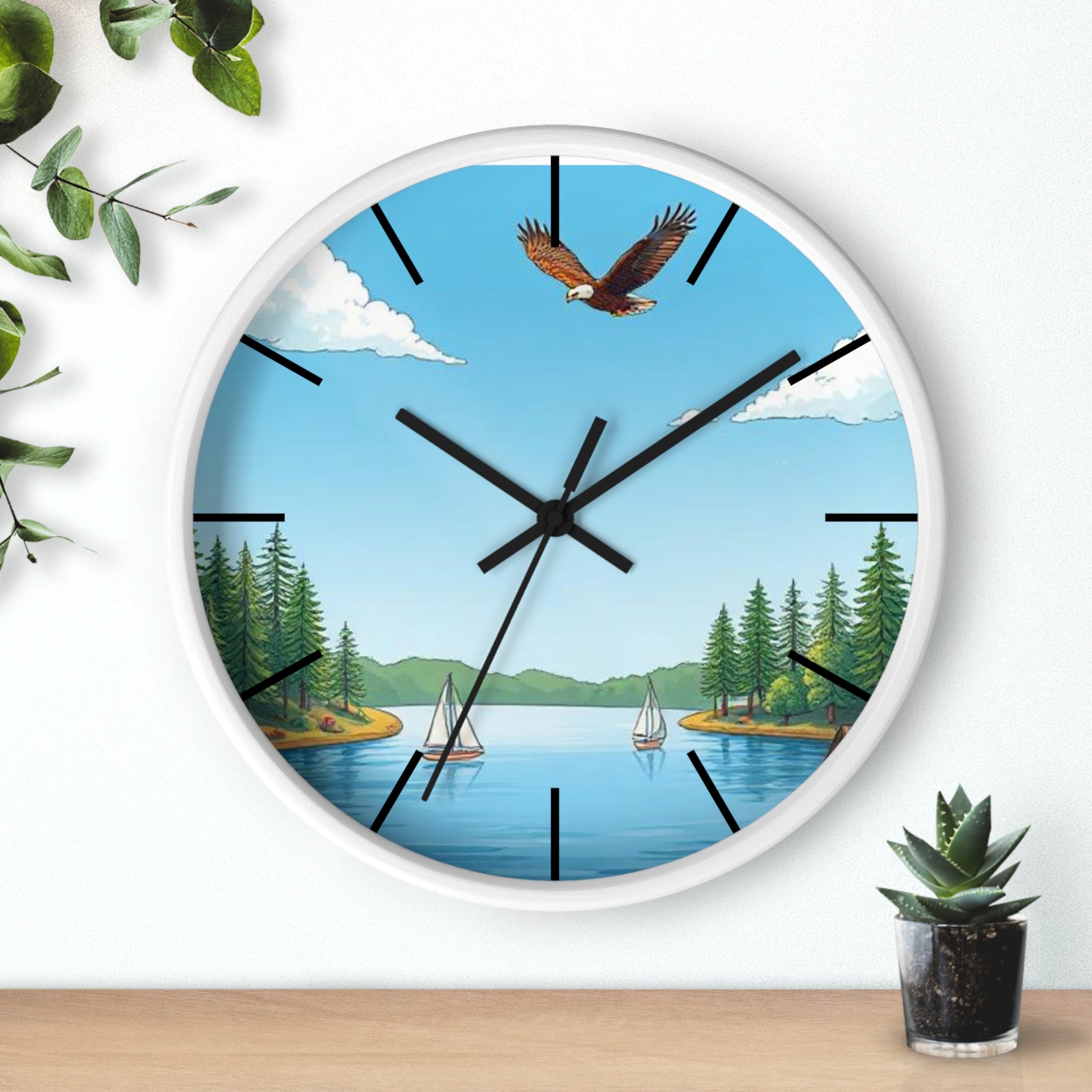 Nature-Inspired Wall Clock, Rustic Home Decor, Lakehouse Aesthetic, Perfect Gift for Bird Lovers, Cabin Decor