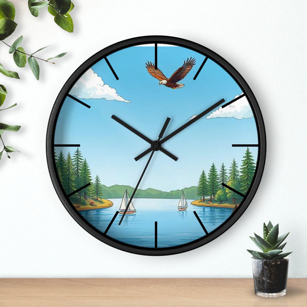 Nature-Inspired Wall Clock, Rustic Home Decor, Lakehouse Aesthetic, Perfect Gift for Bird Lovers, Cabin Decor