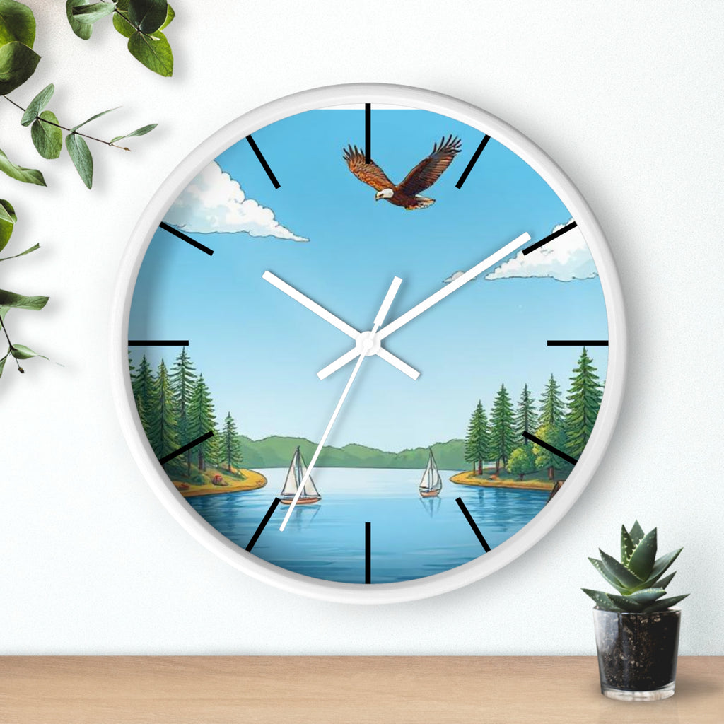 Nature-Inspired Wall Clock, Rustic Home Decor, Lakehouse Aesthetic, Perfect Gift for Bird Lovers, Cabin Decor