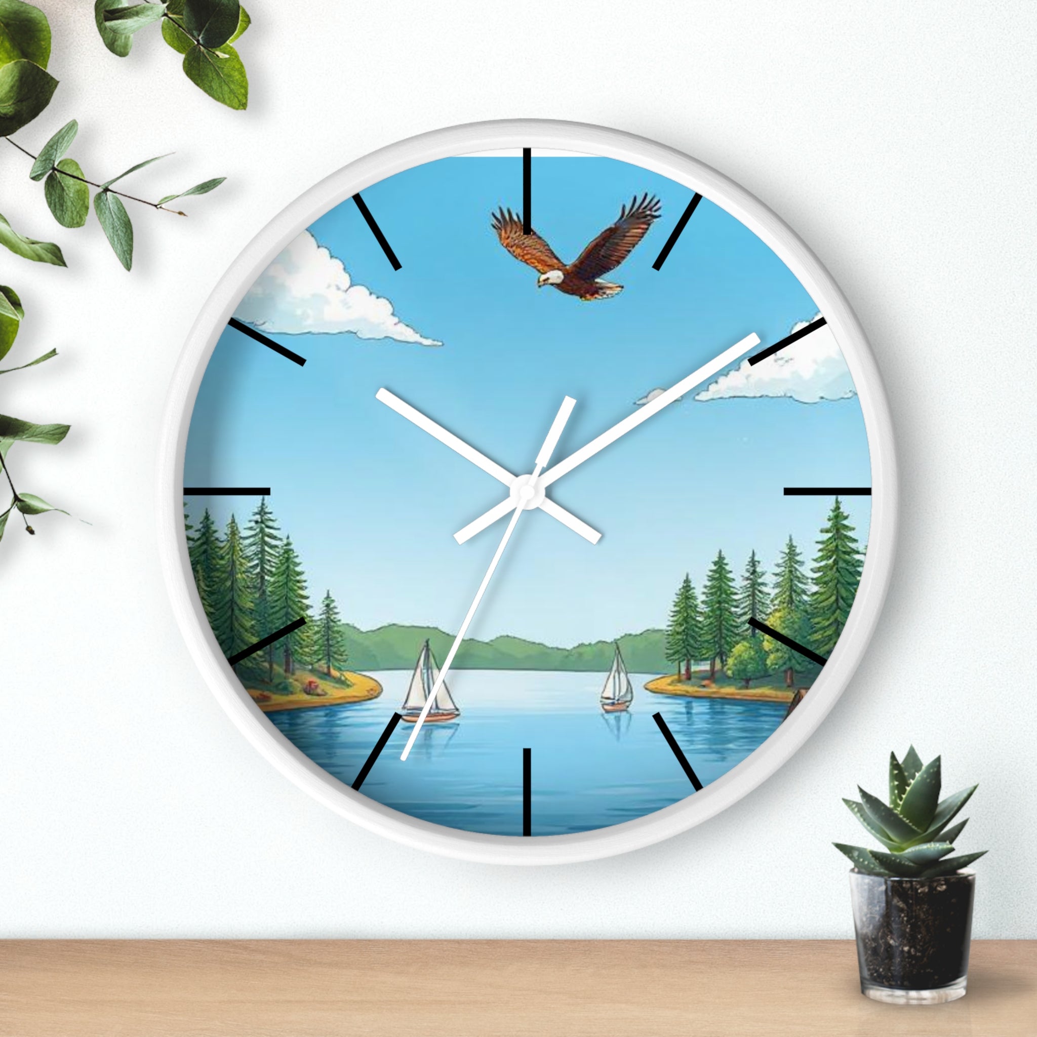 Nature-Inspired Wall Clock, Rustic Home Decor, Lakehouse Aesthetic, Perfect Gift for Bird Lovers, Cabin Decor