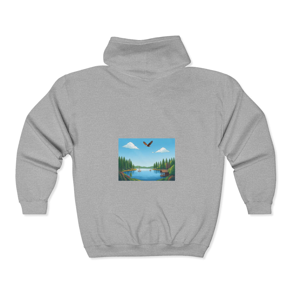 Michigan Great Lakes State Full Zip Hoodie Sweatshirt, Hooded Jacket, Michigan Lover Gift, Midwest Apparel, Lake Michigan Sweatshirt
