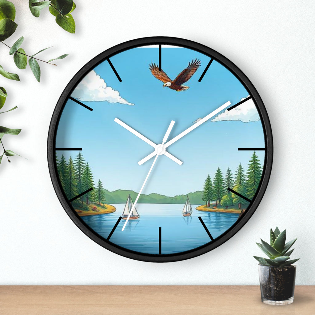 Nature-Inspired Wall Clock, Rustic Home Decor, Lakehouse Aesthetic, Perfect Gift for Bird Lovers, Cabin Decor