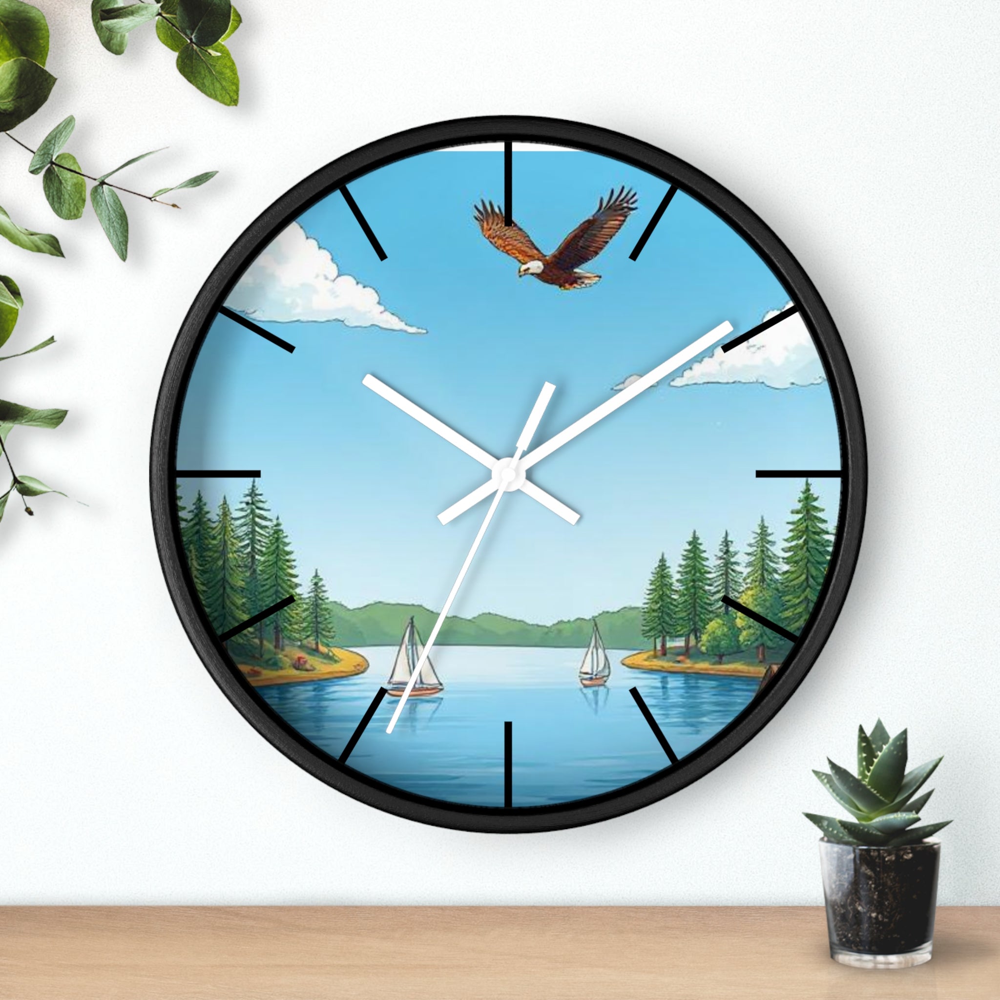 Nature-Inspired Wall Clock, Rustic Home Decor, Lakehouse Aesthetic, Perfect Gift for Bird Lovers, Cabin Decor