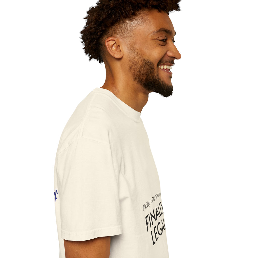 Finally Legal 21st Birthday T-Shirt — "Finally Legal" Front & "Oh My Stars" Back Birthday Tee