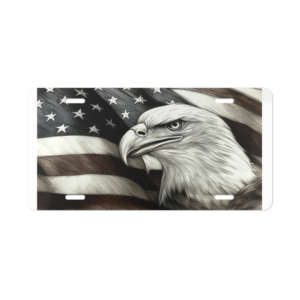 American Bald Eagle vanity plate | Flag patriotic license decoration