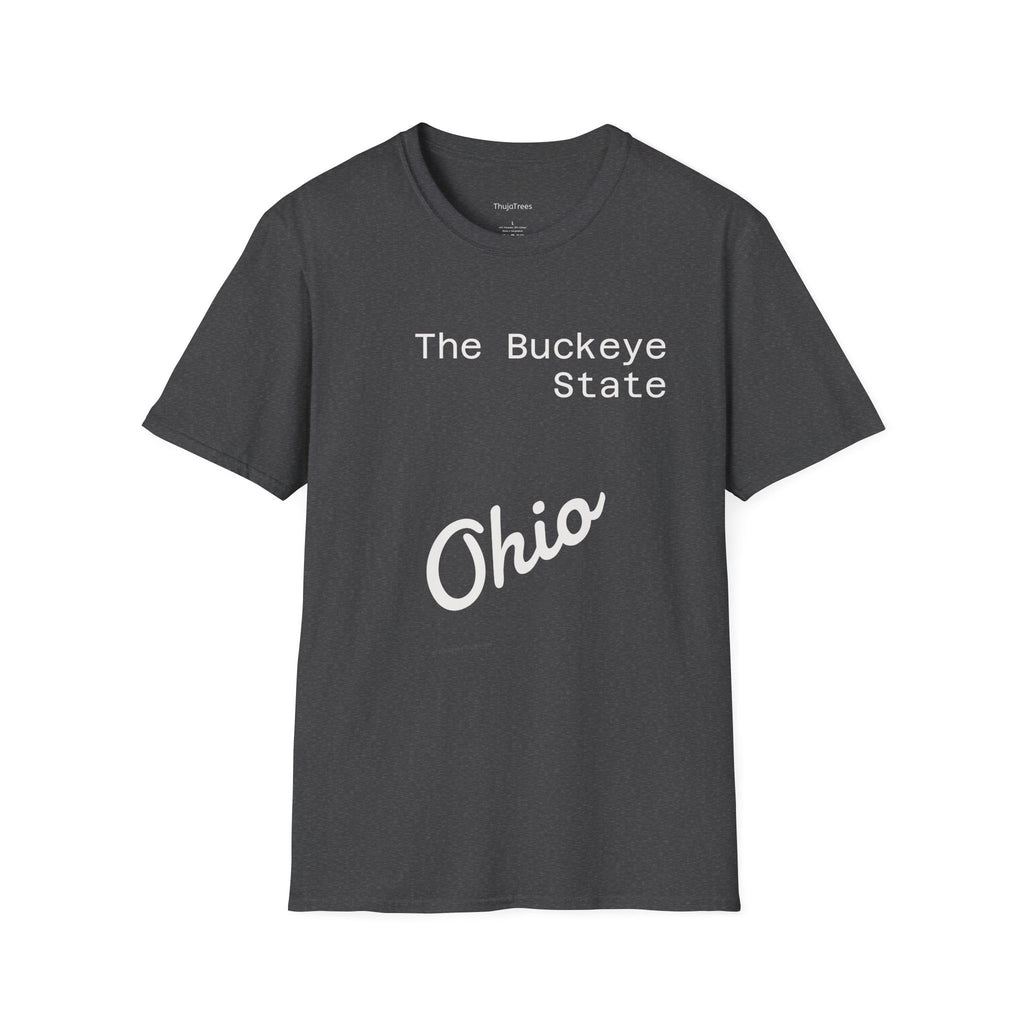Ohio State Graphic T-Shirt Dark Colors Casual Wear, Gift for Ohioans, State Pride Shirt, Unisex Tee