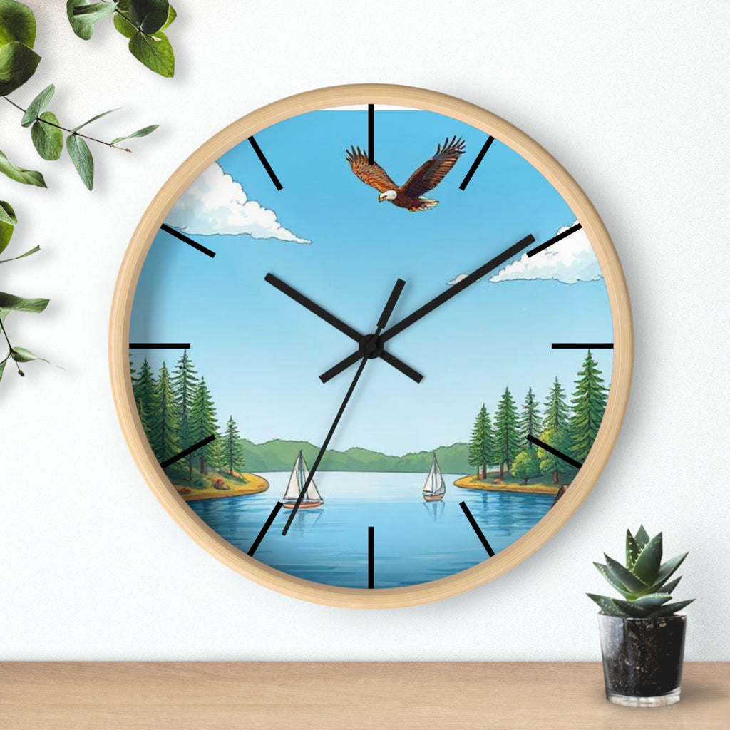 Nature-Inspired Wall Clock, Rustic Home Decor, Lakehouse Aesthetic, Perfect Gift for Bird Lovers, Cabin Decor