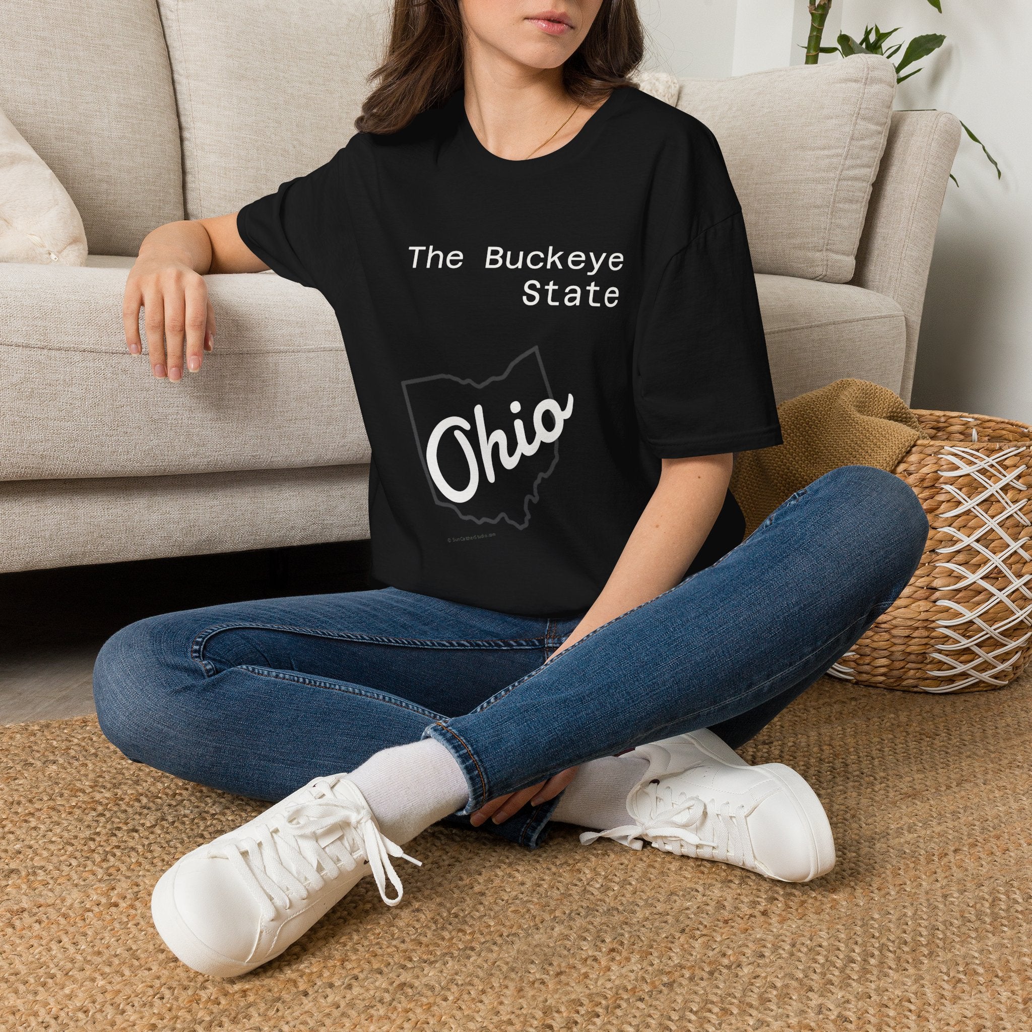 Ohio State Graphic T-Shirt Dark Colors Casual Wear, Gift for Ohioans, State Pride Shirt, Unisex Tee