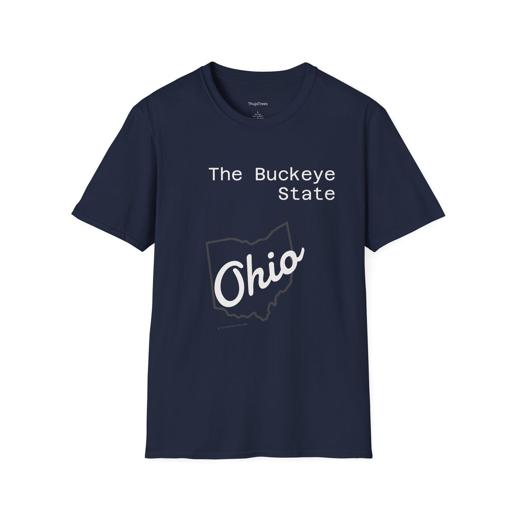 Ohio State Graphic T-Shirt Dark Colors Casual Wear, Gift for Ohioans, State Pride Shirt, Unisex Tee