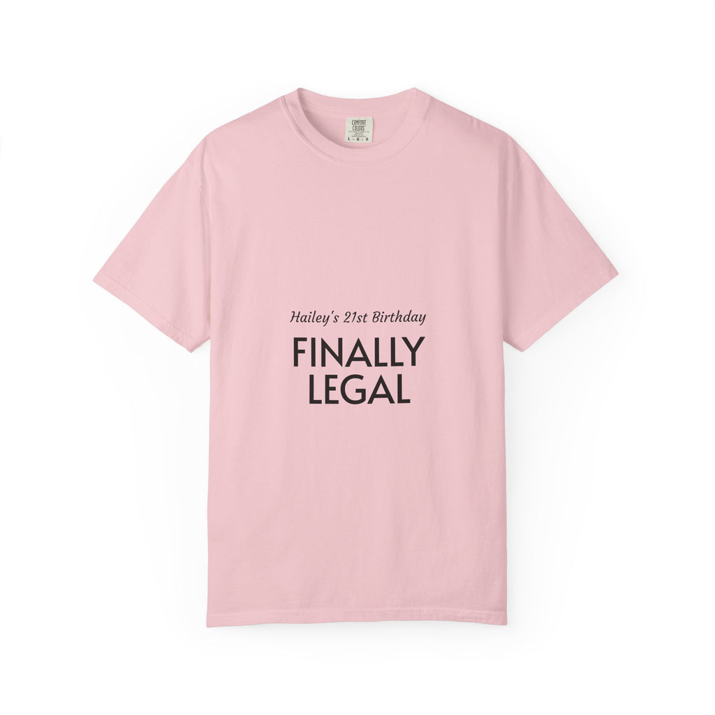 Finally Legal 21st Birthday T-Shirt — "Finally Legal" Front & "Oh My Stars" Back Birthday Tee