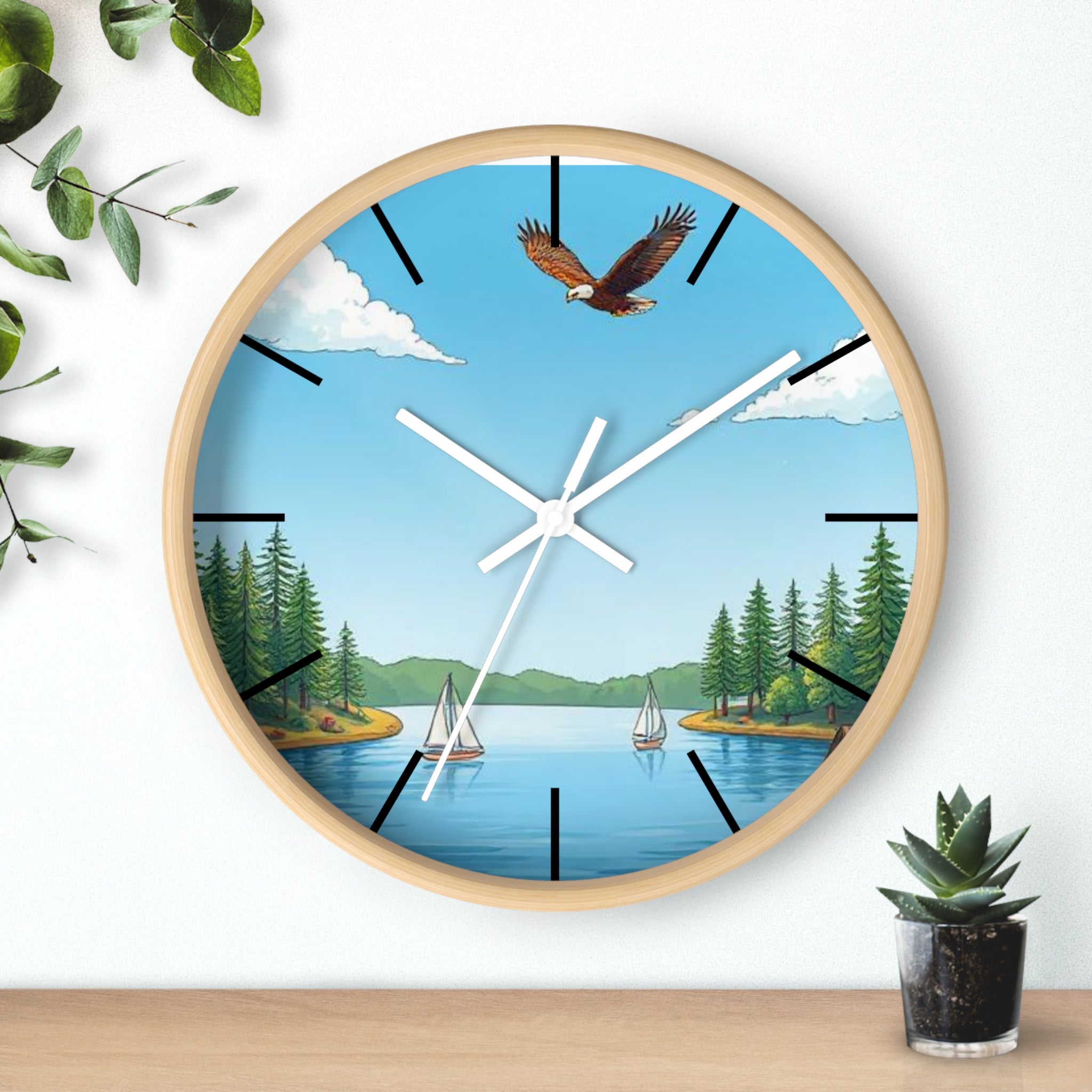 Nature-Inspired Wall Clock, Rustic Home Decor, Lakehouse Aesthetic, Perfect Gift for Bird Lovers, Cabin Decor