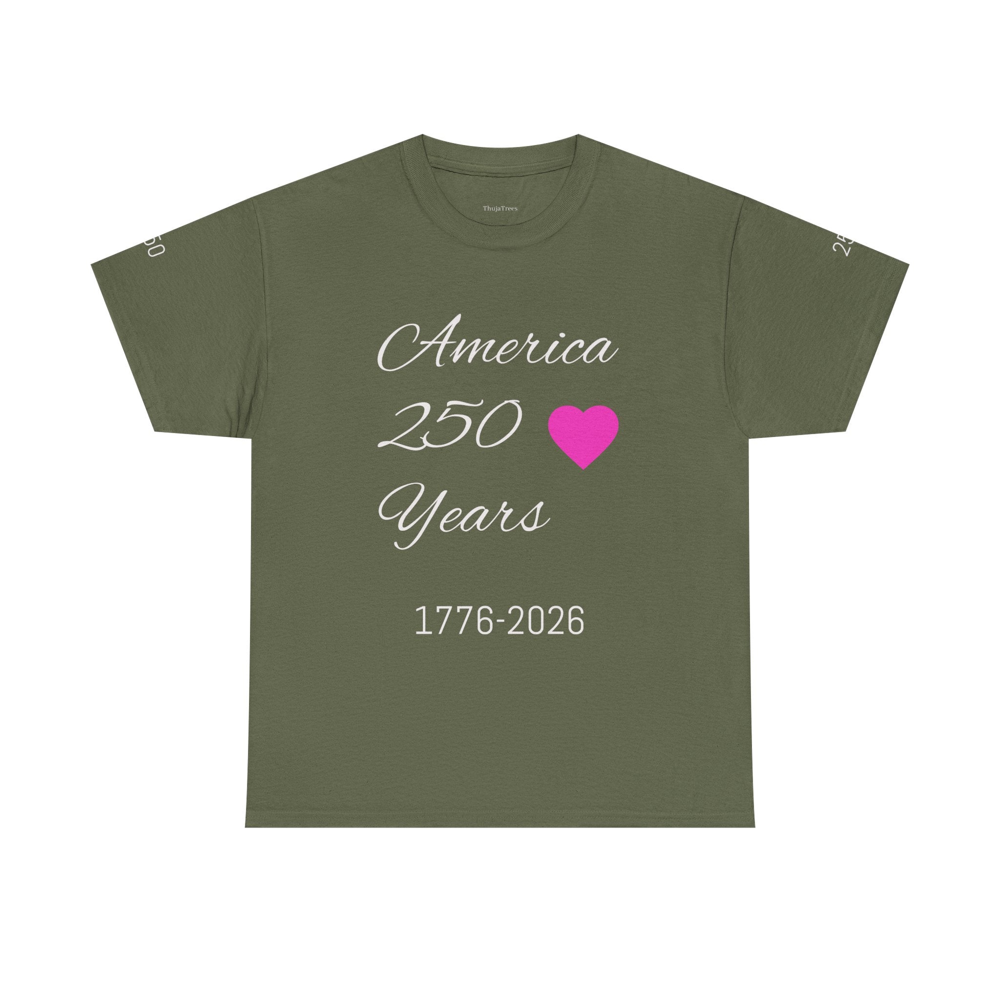 Unisex Heavy Cotton Tee Shirt celebrate America 250 Patriotic apparel