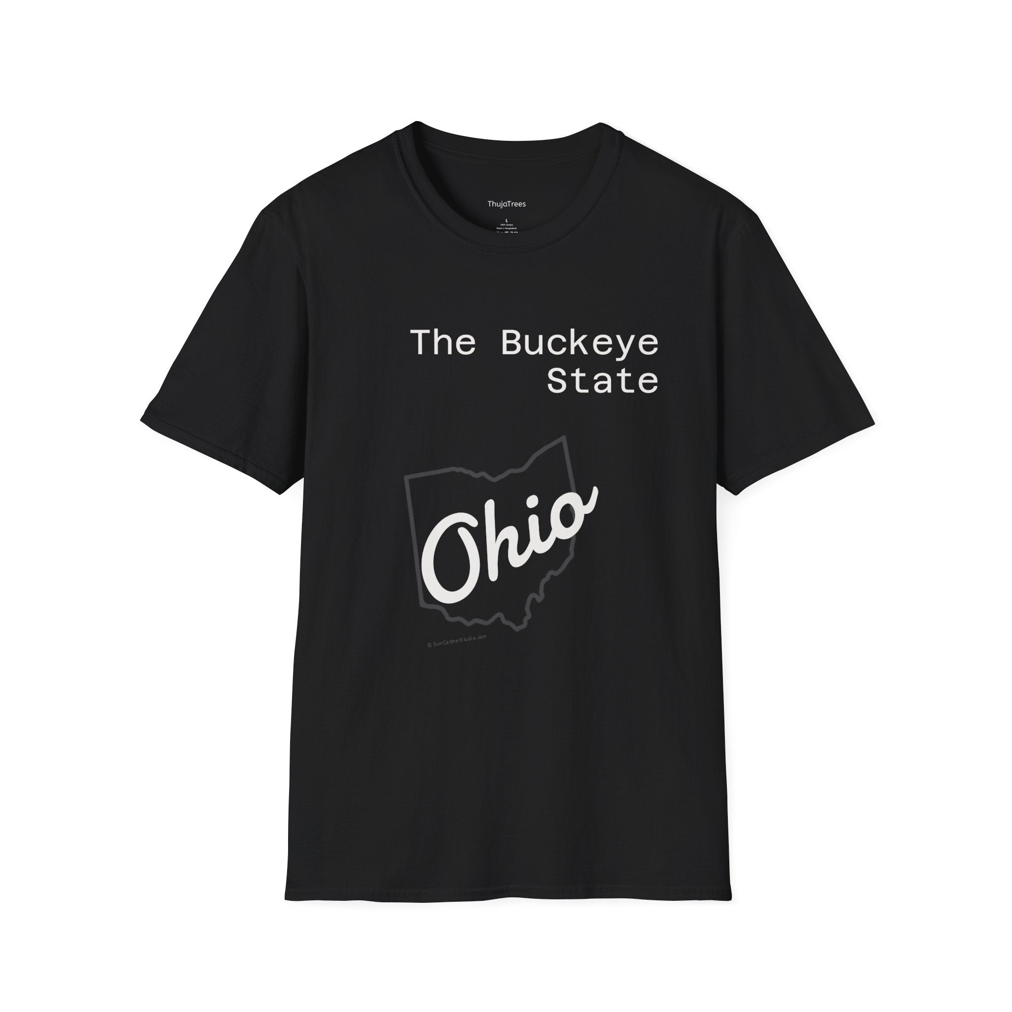 Ohio State Graphic T-Shirt Dark Colors Casual Wear, Gift for Ohioans, State Pride Shirt, Unisex Tee