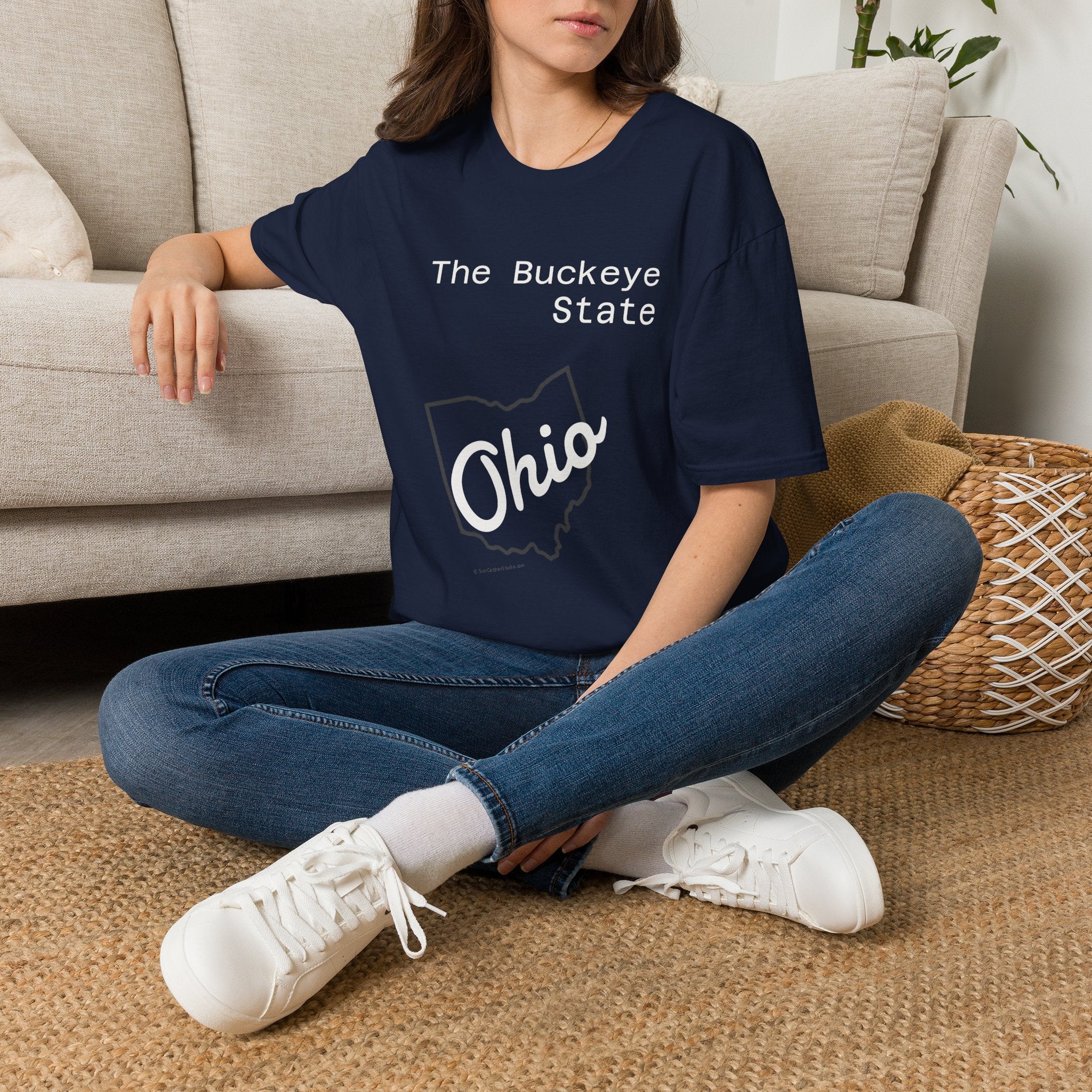 Ohio State Graphic T-Shirt Dark Colors Casual Wear, Gift for Ohioans, State Pride Shirt, Unisex Tee
