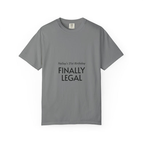 Finally Legal 21st Birthday T-Shirt — "Finally Legal" Front & "Oh My Stars" Back Birthday Tee
