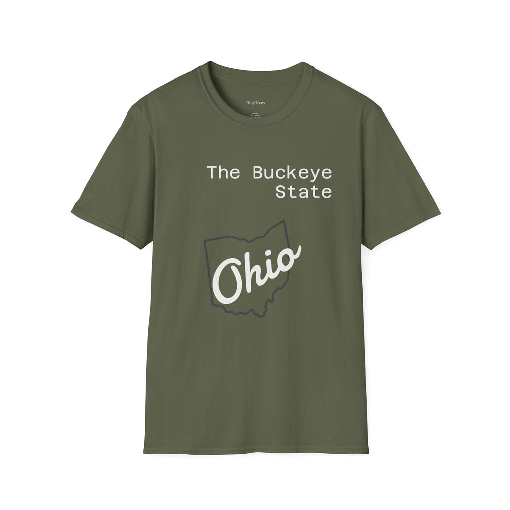 Ohio State Graphic T-Shirt Dark Colors Casual Wear, Gift for Ohioans, State Pride Shirt, Unisex Tee