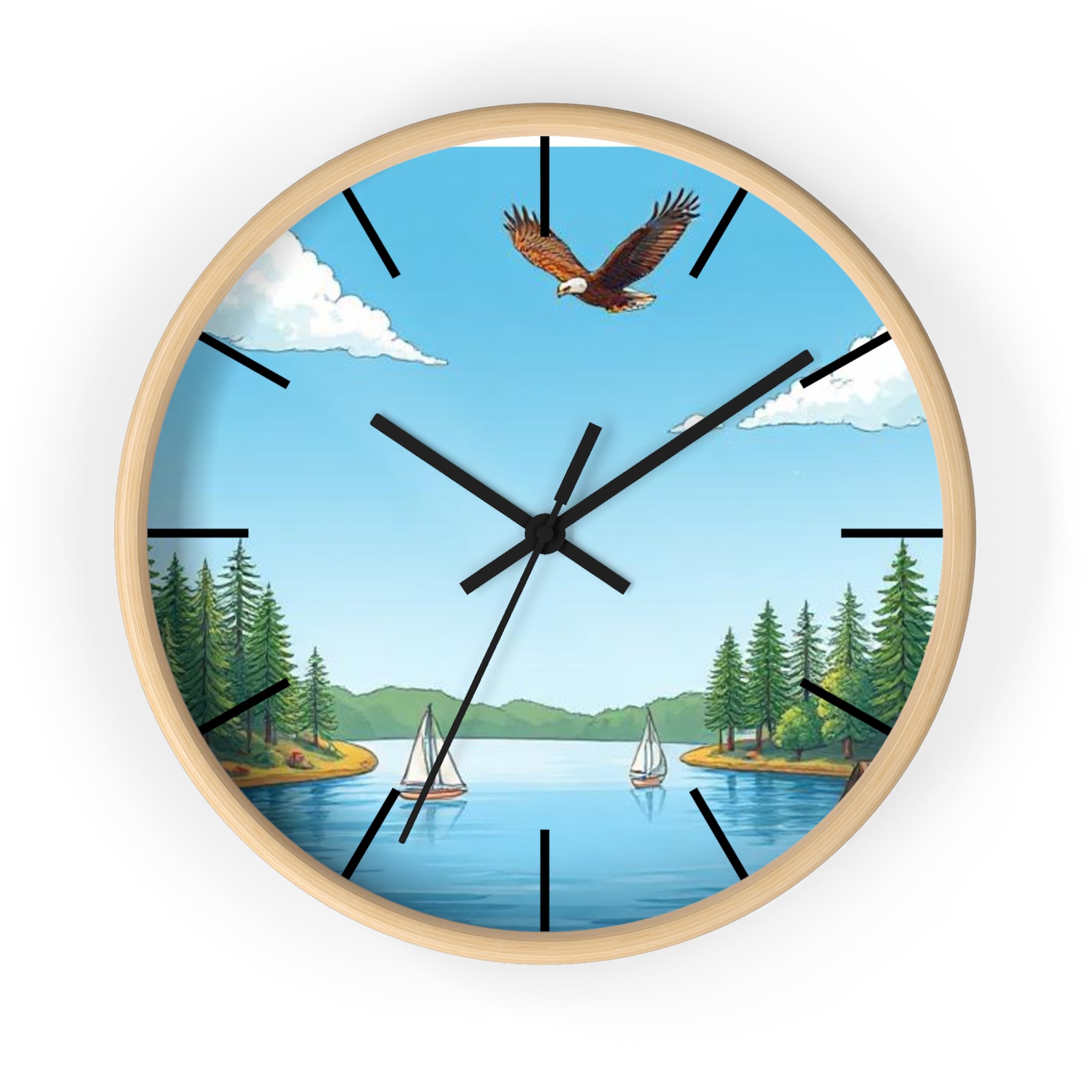 Nature-Inspired Wall Clock, Rustic Home Decor, Lakehouse Aesthetic, Perfect Gift for Bird Lovers, Cabin Decor