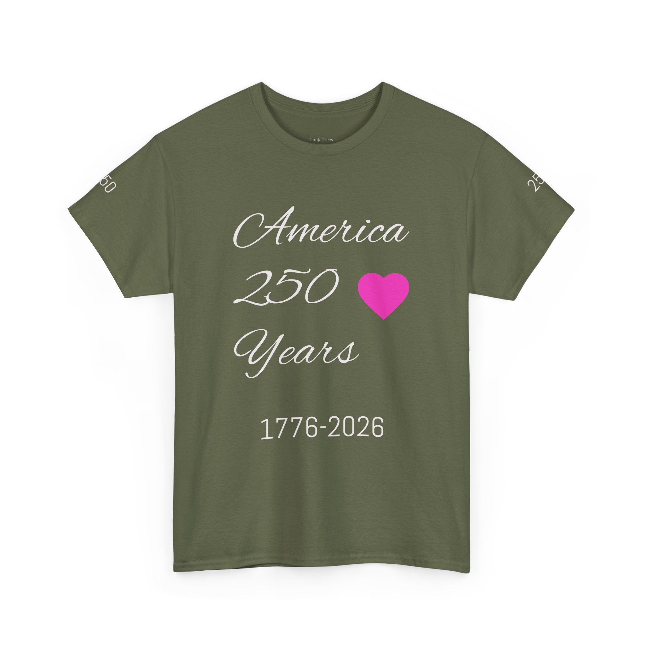 Unisex Heavy Cotton Tee Shirt celebrate America 250 Patriotic apparel