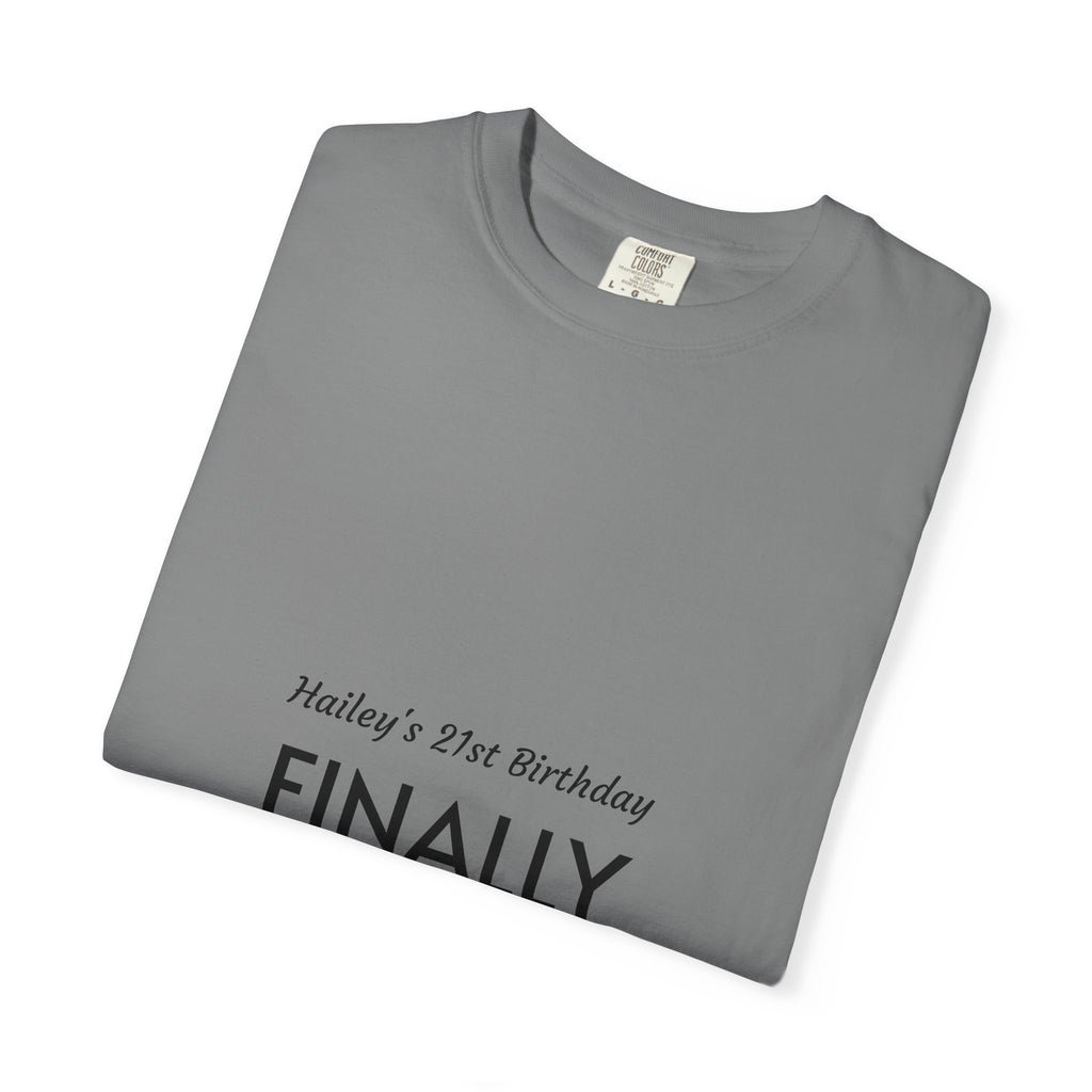 Finally Legal 21st Birthday T-Shirt — "Finally Legal" Front & "Oh My Stars" Back Birthday Tee