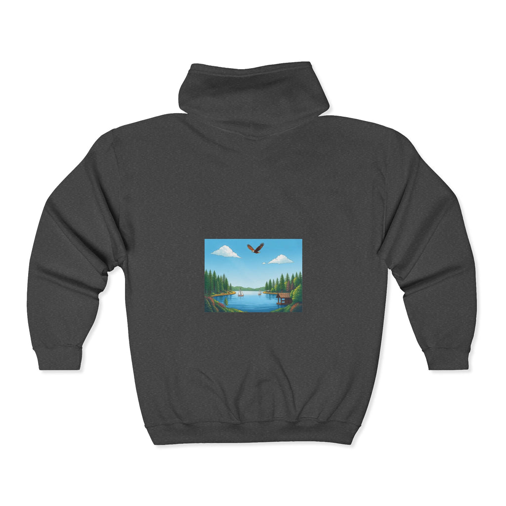 Michigan Great Lakes State Full Zip Hoodie Sweatshirt, Hooded Jacket, Michigan Lover Gift, Midwest Apparel, Lake Michigan Sweatshirt