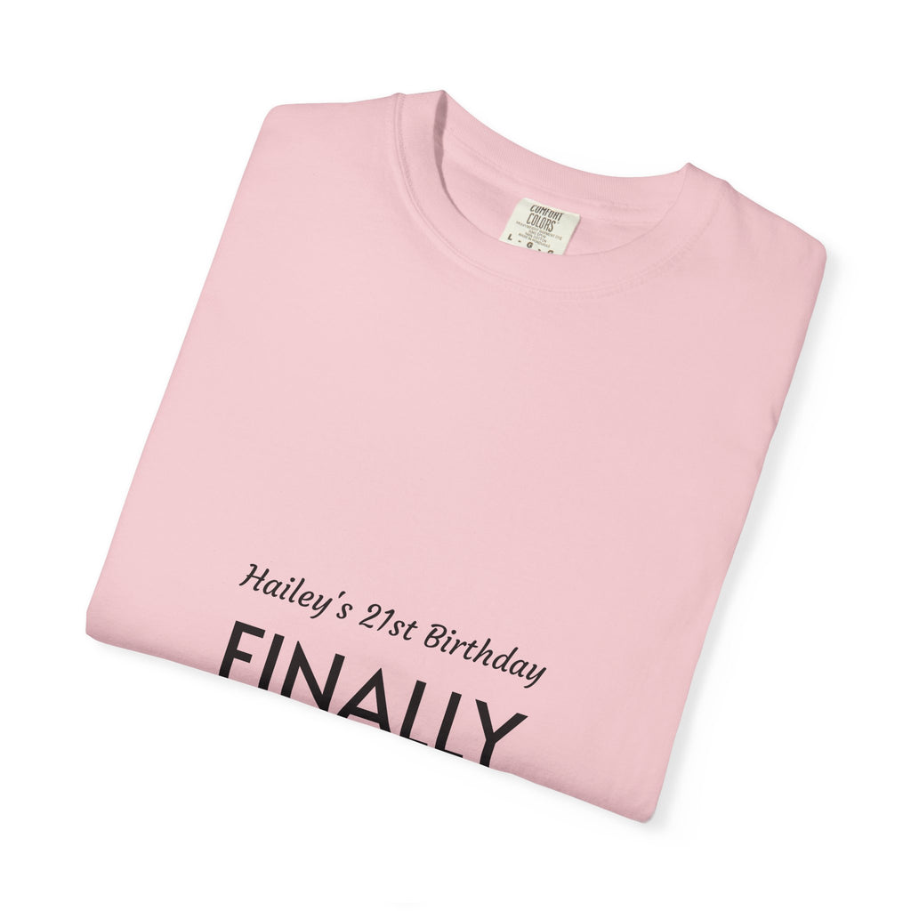 Finally Legal 21st Birthday T-Shirt — "Finally Legal" Front & "Oh My Stars" Back Birthday Tee