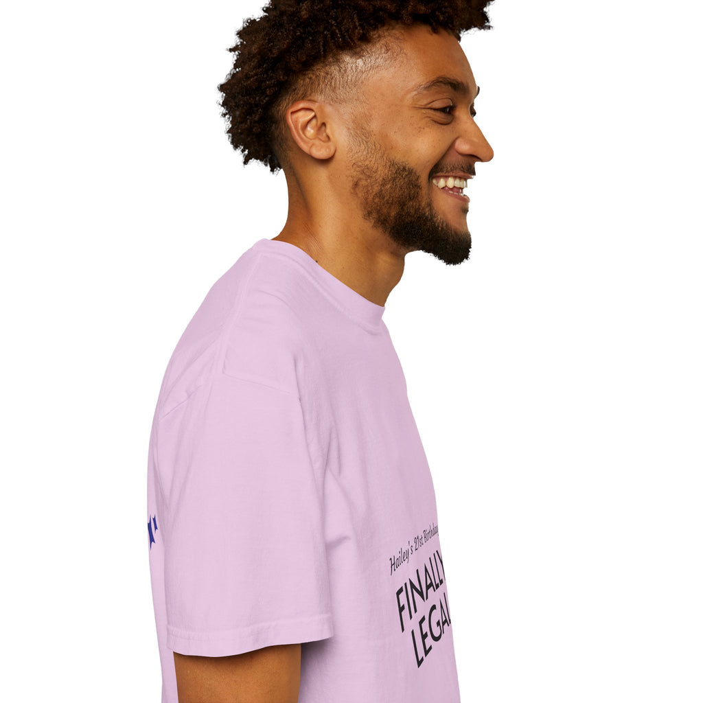 Finally Legal 21st Birthday T-Shirt — "Finally Legal" Front & "Oh My Stars" Back Birthday Tee
