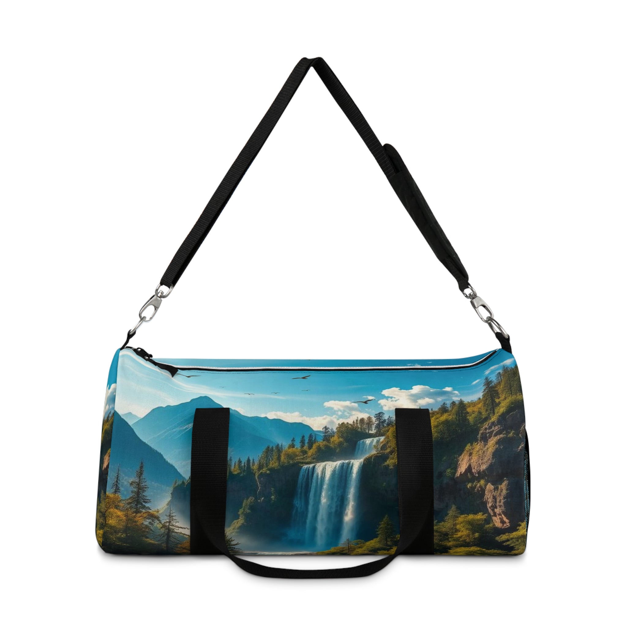 Scenic Waterfall Travel Duffel Bag — Nature Landscape Gym & Weekend Bag