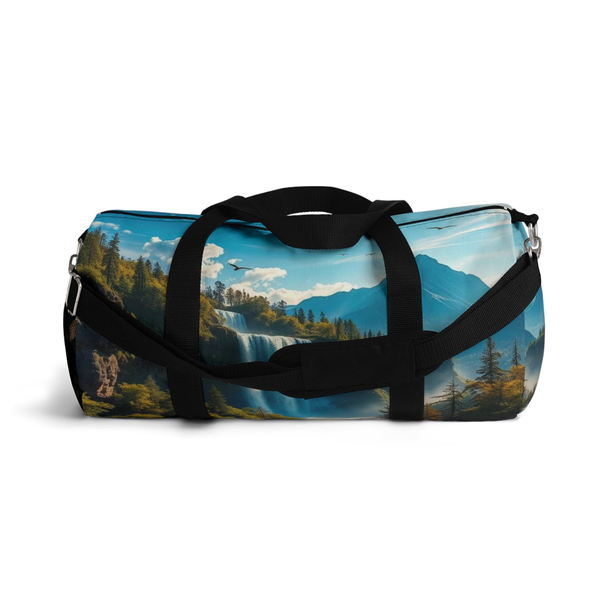 Scenic Waterfall Travel Duffel Bag — Nature Landscape Gym & Weekend Bag