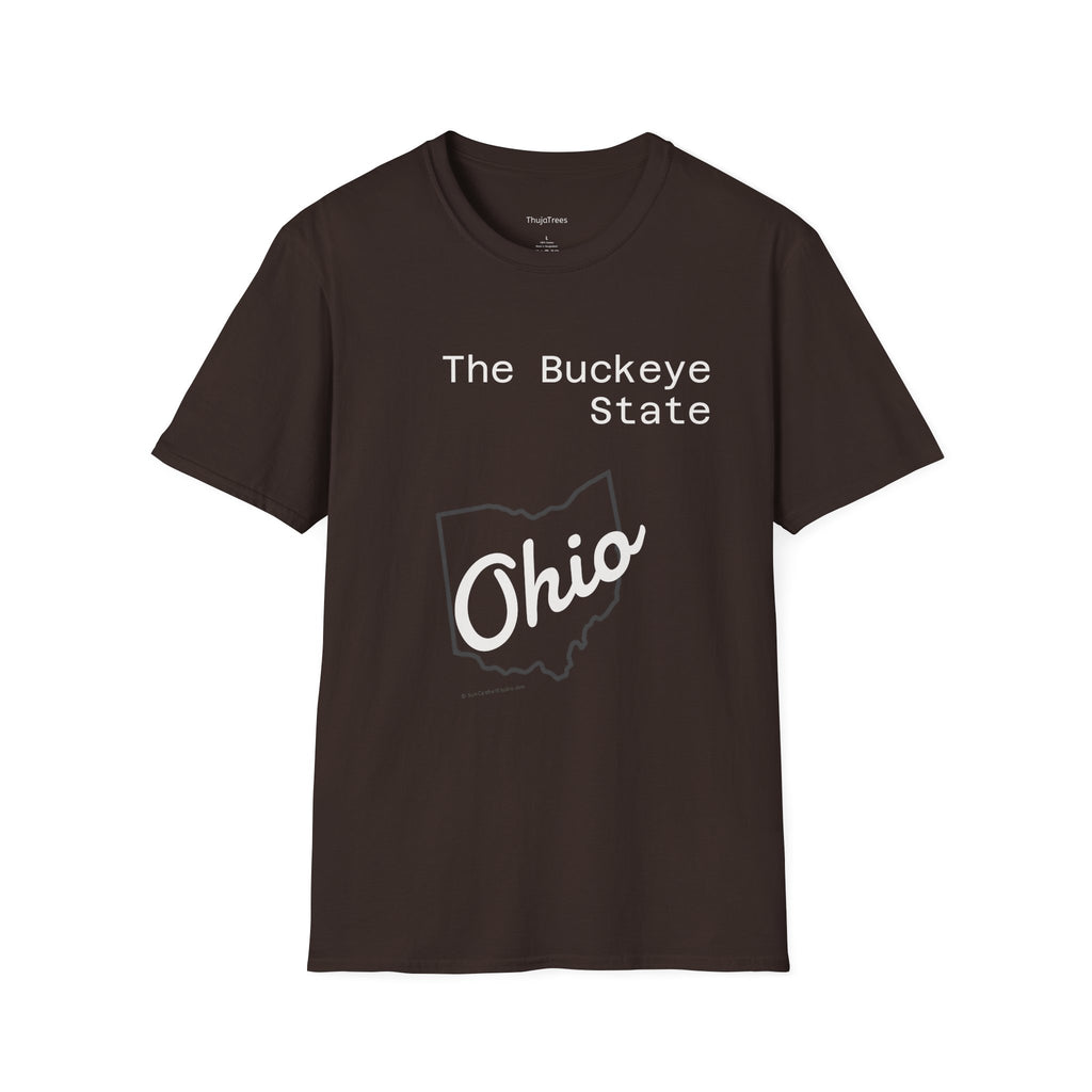 Ohio State Graphic T-Shirt Dark Colors Casual Wear, Gift for Ohioans, State Pride Shirt, Unisex Tee