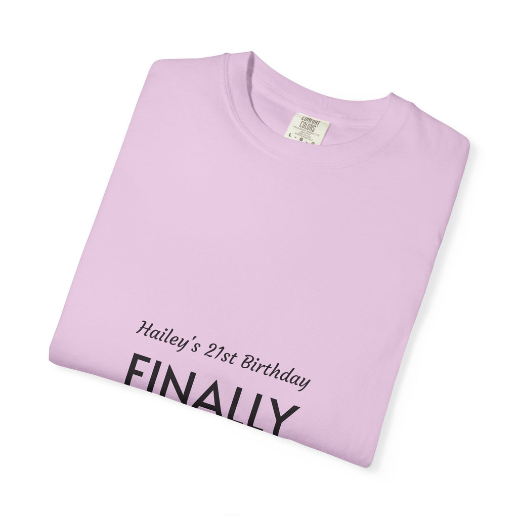 Finally Legal 21st Birthday T-Shirt — "Finally Legal" Front & "Oh My Stars" Back Birthday Tee