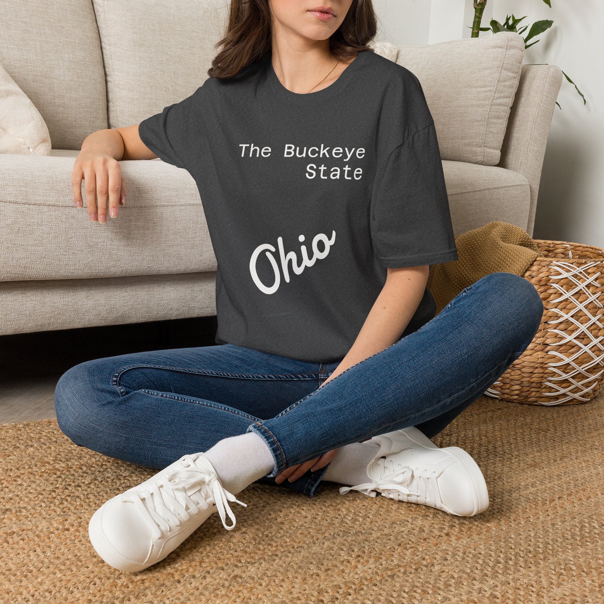 Ohio State Graphic T-Shirt Dark Colors Casual Wear, Gift for Ohioans, State Pride Shirt, Unisex Tee