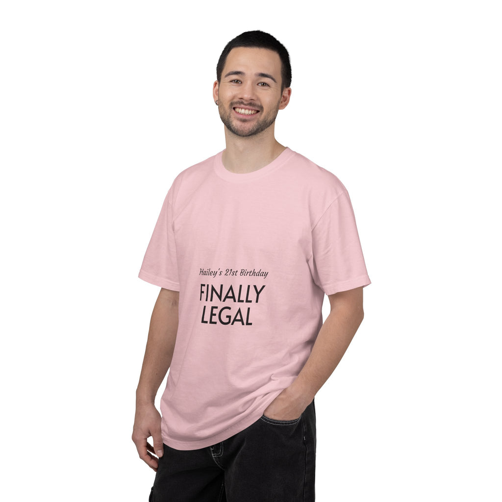 Finally Legal 21st Birthday T-Shirt — "Finally Legal" Front & "Oh My Stars" Back Birthday Tee