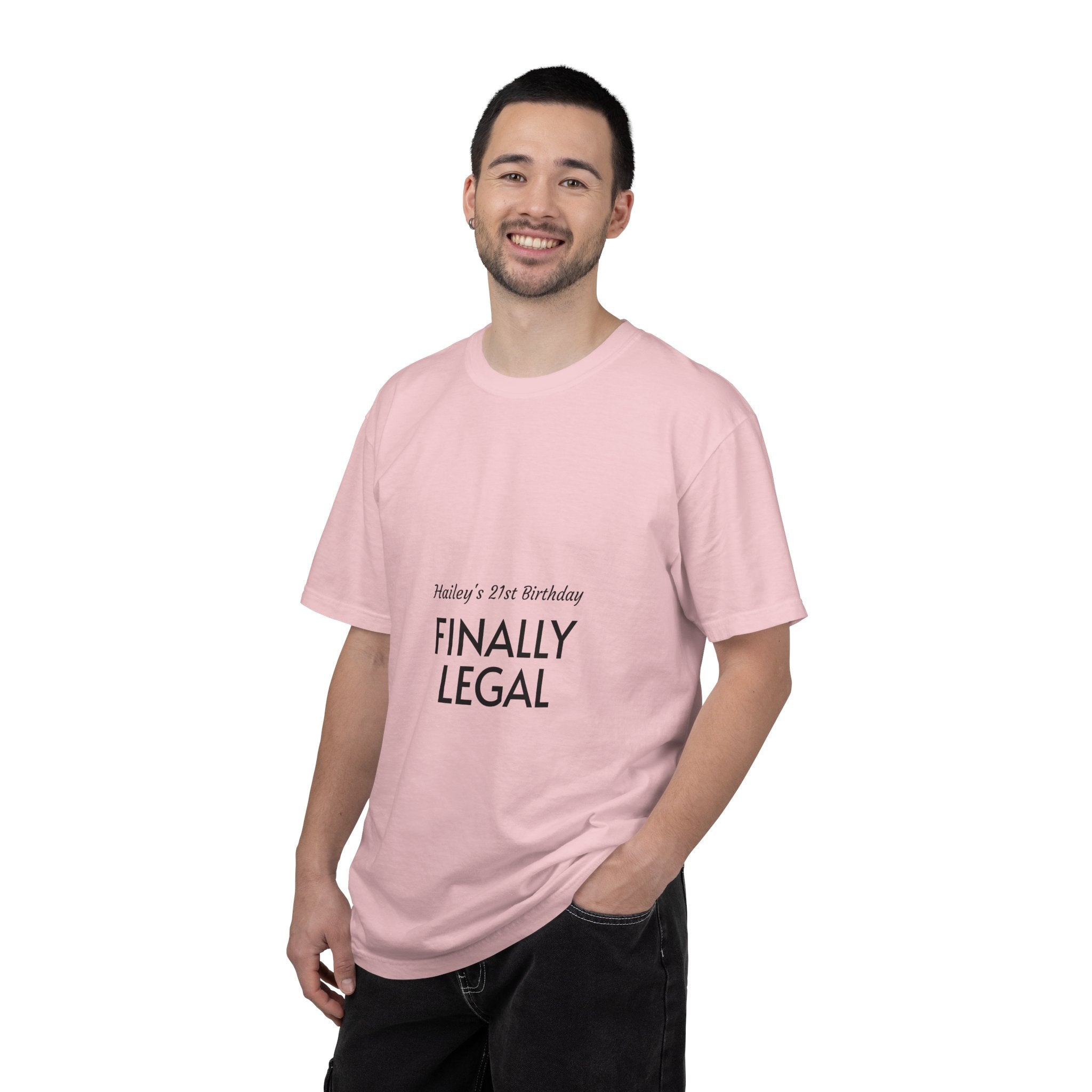 Finally Legal 21st Birthday T-Shirt — "Finally Legal" Front & "Oh My Stars" Back Birthday Tee