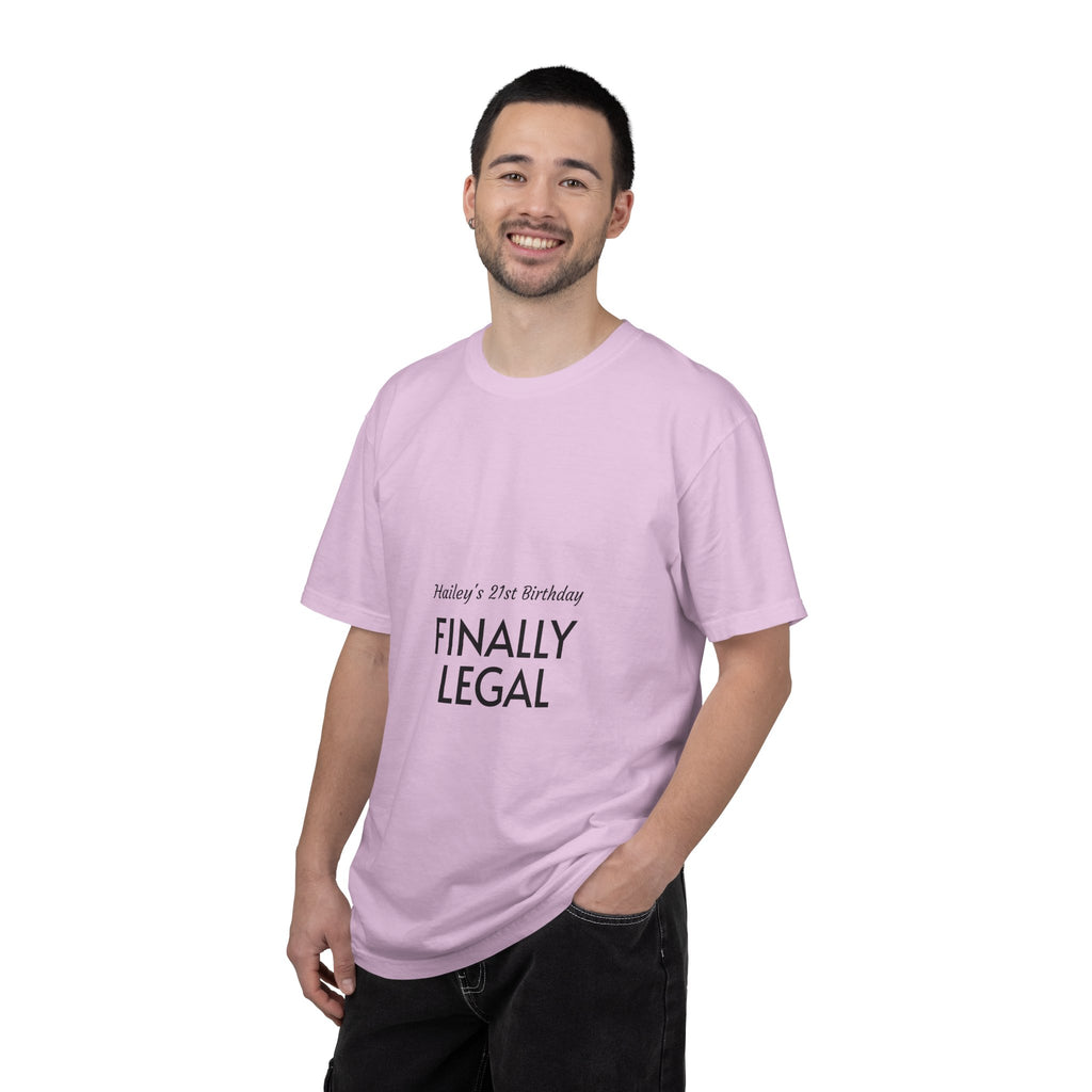 Finally Legal 21st Birthday T-Shirt — "Finally Legal" Front & "Oh My Stars" Back Birthday Tee