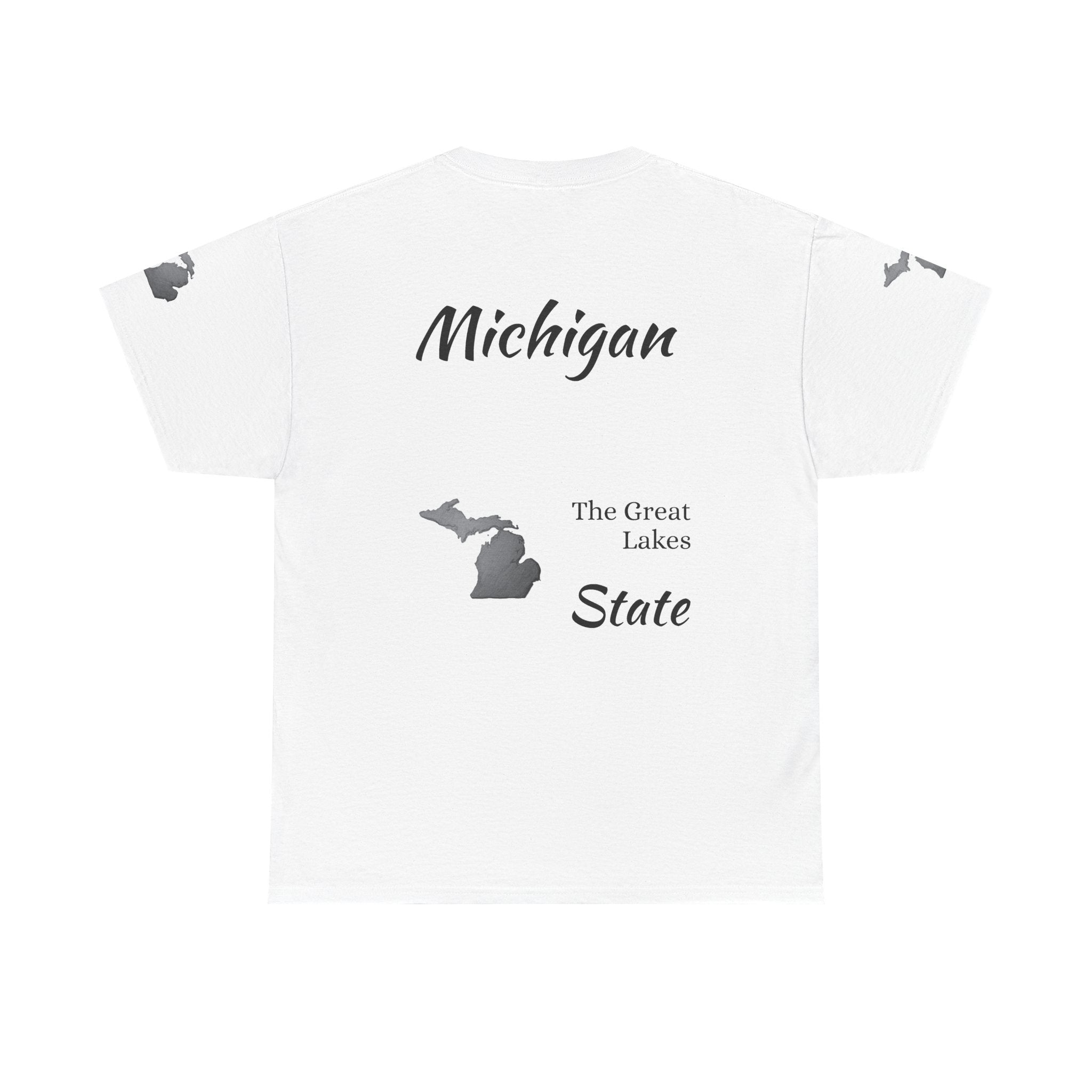 Michigan State Map T-Shirt — The Great Lakes Tee